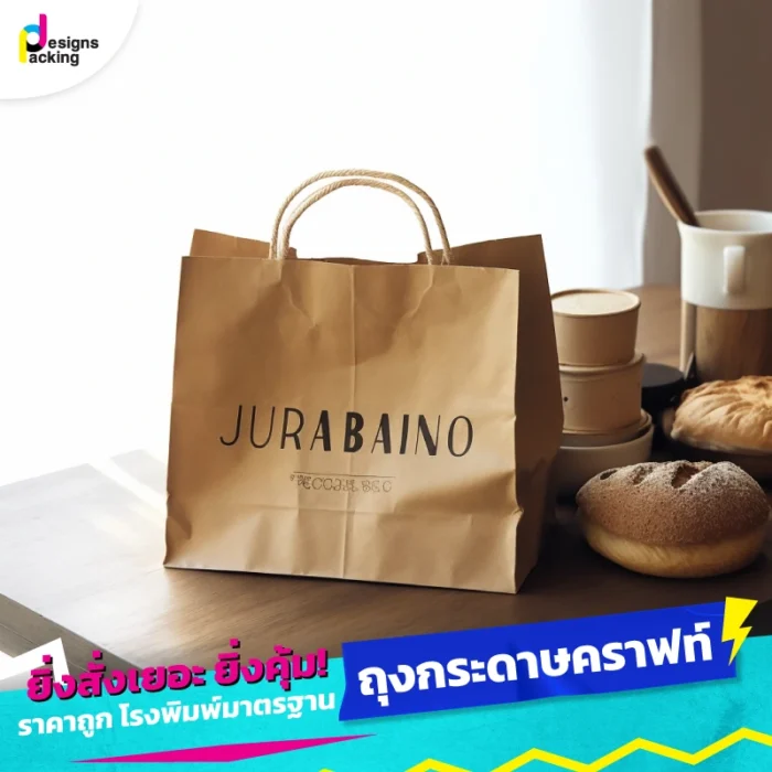 ถุงกระดาษคราฟท์ สกรีนโลโก้ สั่งทําถุงกระดาษ มีโลโก้