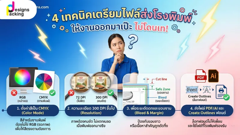 เทคนิคเตรียมไฟล์ส่งโรงพิมพ์บรรจุภัณฑ์ให้พิมพ์ออกมาสวยและสีไม่เพี้ยน